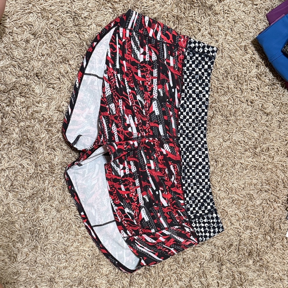 lululemon athletica Red and Black Athletic Shorts